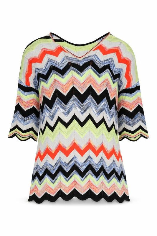 Front view of Oui Women Multicoloured, size 16, Shift Knee Length Dress