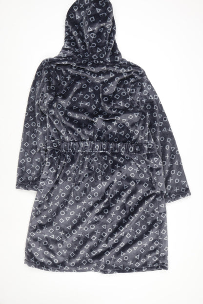 PlayStation Boys Grey Fleece Hooded Robe 15-16 Years Gaming Nightwear