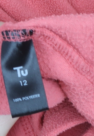 Tu Women Pink Fleece Full Zip Sweatshirt Size 12