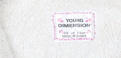 Young Dimension Girls Green Faux Fur Hooded Parka Coat 5-6 Years