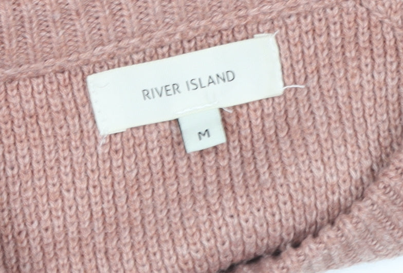 Womens UK Size M River Island Pink Pullover Jumper