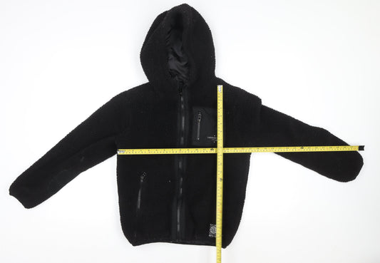 F&F Boys Black Hooded Fleece Zip Jacket 11-12 Years