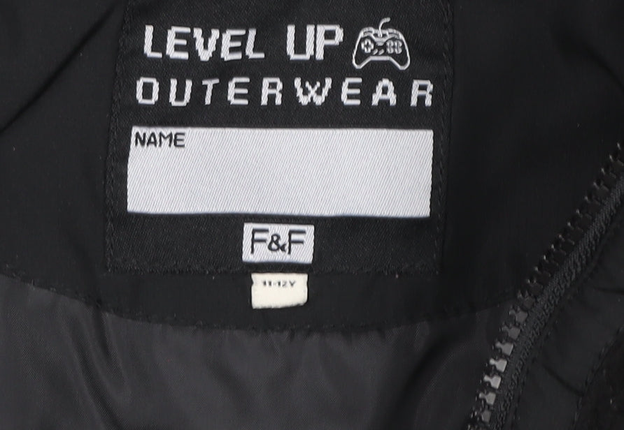 Boys UK Size 11-12 Years F&F Black Basic Jacket