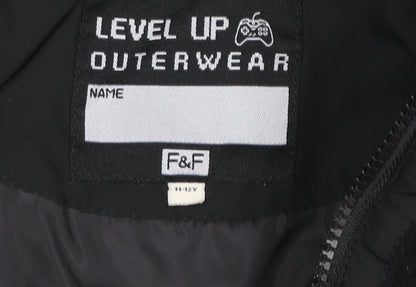Boys UK Size 11-12 Years F&F Black Basic Jacket
