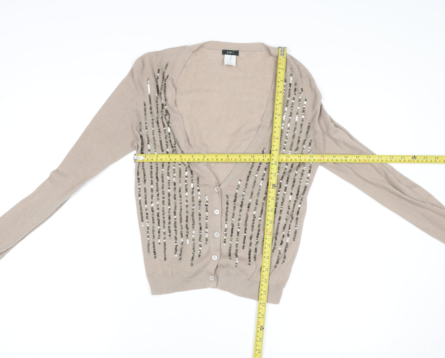 Womens UK Size M J.CREW Beige Cropped Button-Up