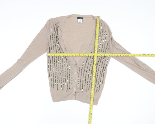 Womens UK Size M J.CREW Beige Cropped Button-Up
