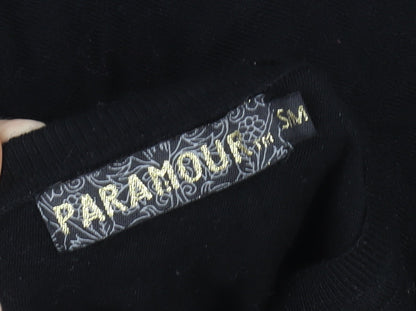 Paramour Women Black Beaded Tunic Blouse Size S Relaxed Fit