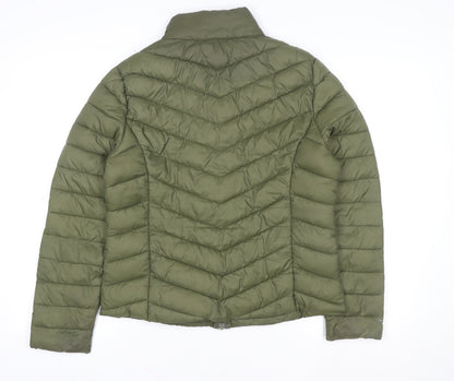 Primark Womens Green Puffer Jacket Size M Lightweight Quilted Winter Coat