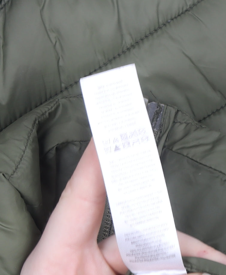 Primark Womens Green Puffer Jacket Size M Lightweight Quilted Winter Coat