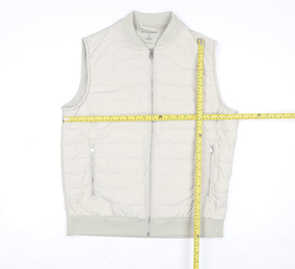 Marks and Spencer Women Beige L Shower Resistant Puffer Waistcoat