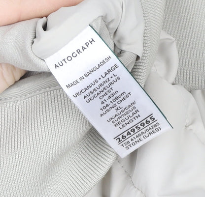 Marks and Spencer Women Beige L Shower Resistant Puffer Waistcoat