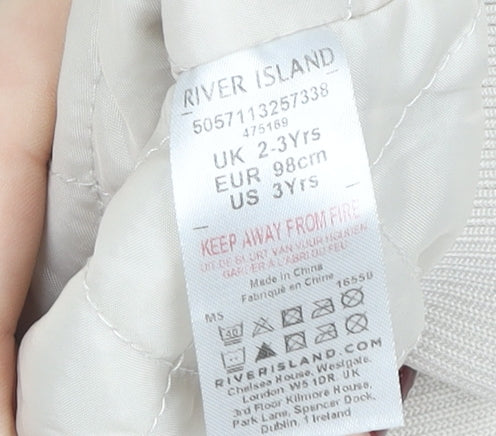 Girls UK Size 2-3 Years River Island Ivory Bomber Jacket