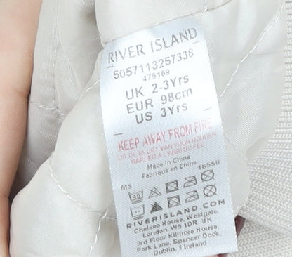 Girls UK Size 2-3 Years River Island Ivory Bomber Jacket