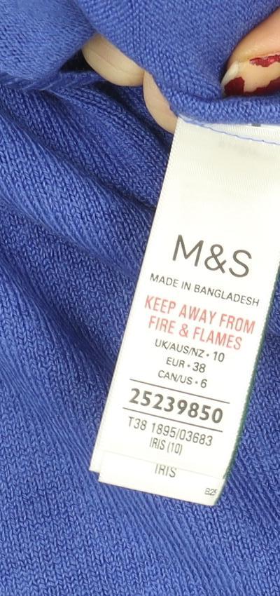Womens UK Size 10 Marks and Spencer Blue Pullover Sweatshirt