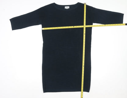 Jigsaw Women's Navy Wool Shift Dress Size S Knee Length