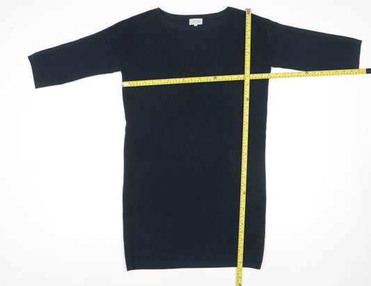 Jigsaw Women's Navy Wool Shift Dress Size S Knee Length