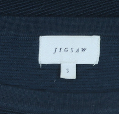 Jigsaw Women's Navy Wool Shift Dress Size S Knee Length