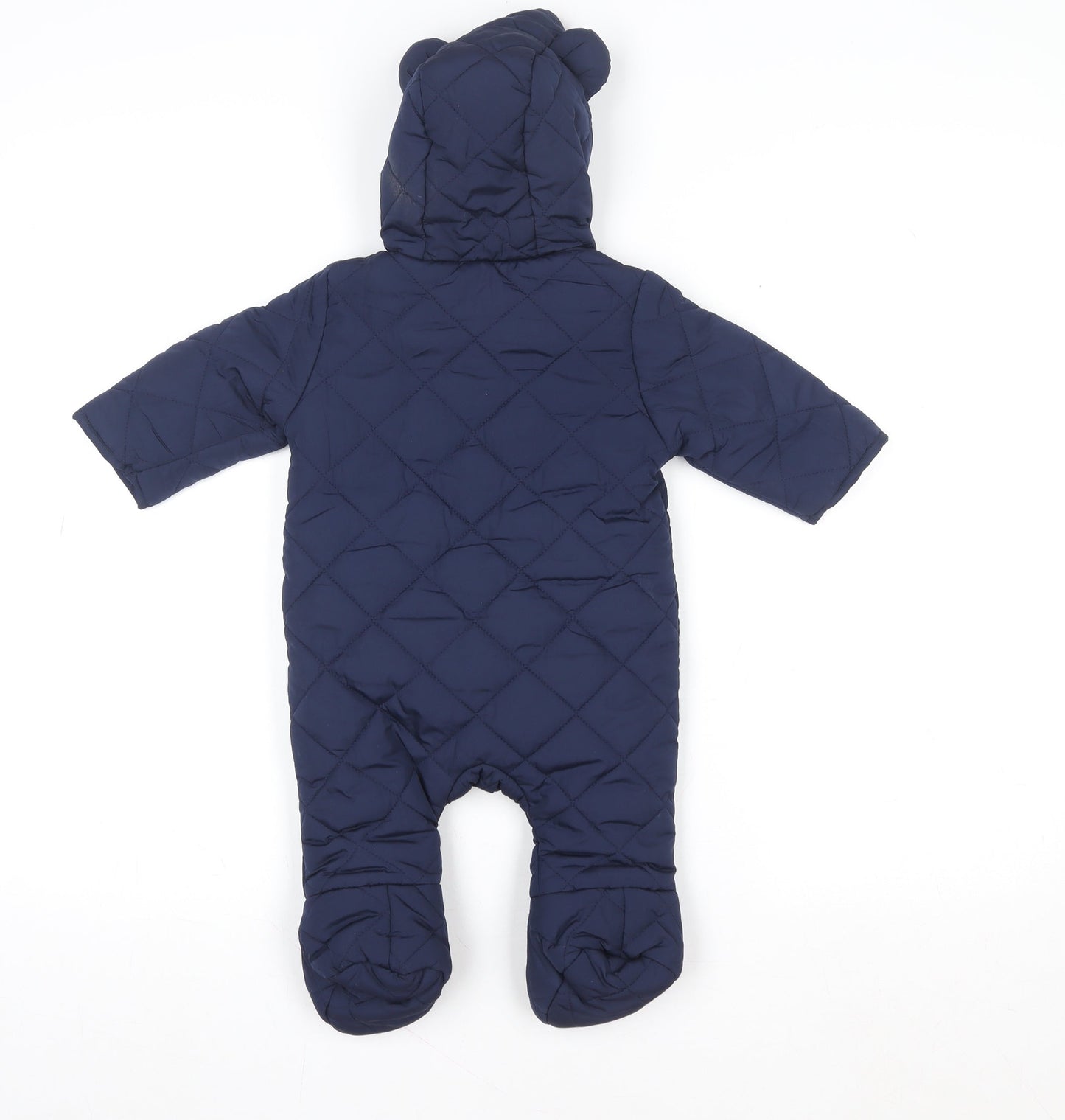 Primark Blue Quilted Hooded Snowsuit 3-6 Months Unisex Baby Winter Wear