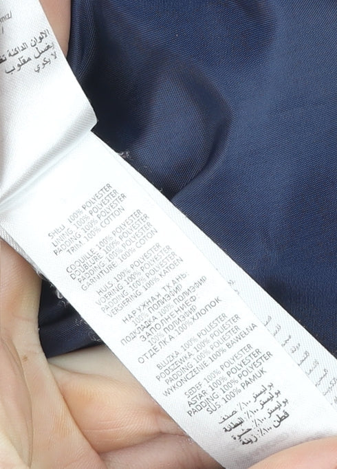 New Look Women’s Blue Floral Quilted Hooded Jacket Size 14