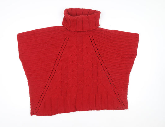Womens UK Size 10 Wallis Red Cape Jumper