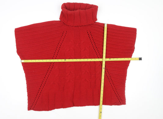 Womens UK Size 10 Wallis Red Cape Jumper