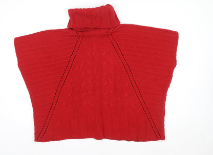 Womens UK Size 10 Wallis Red Cape Jumper