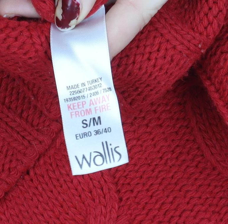 Womens UK Size 10 Wallis Red Cape Jumper