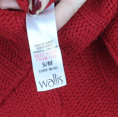 Womens UK Size 10 Wallis Red Cape Jumper
