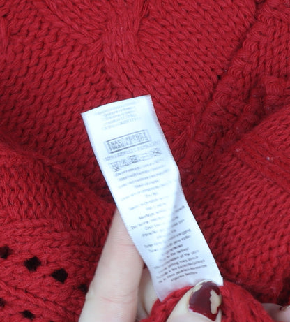 Womens UK Size 10 Wallis Red Cape Jumper