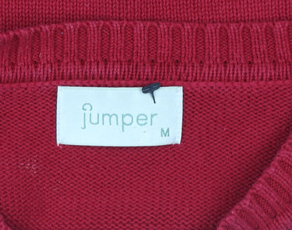 Womens UK Size M Jumper Red Pullover Jumper