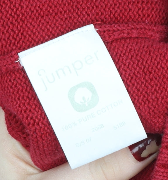 Womens UK Size M Jumper Red Pullover Jumper