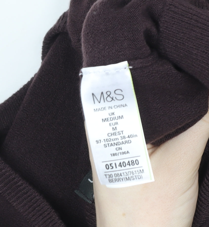 Mens UK Size M Marks and Spencer Brown Pullover Sweatshirt