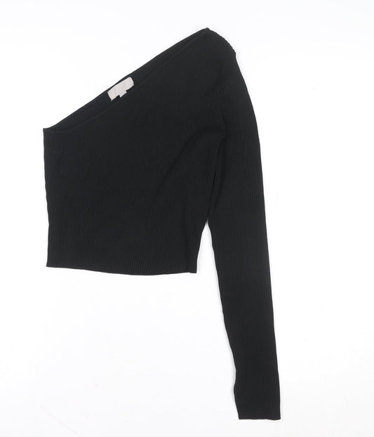 Womens UK Size M H&M Black Cropped T-Shirt