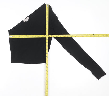 Womens UK Size M H&M Black Cropped T-Shirt