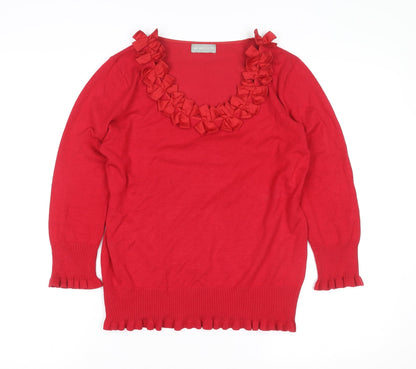 Womens UK Size 12 Marks and Spencer Red Tunic Blouse