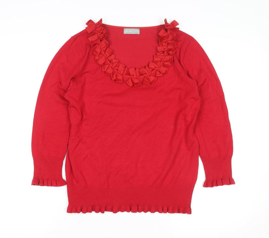 Womens UK Size 12 Marks and Spencer Red Tunic Blouse