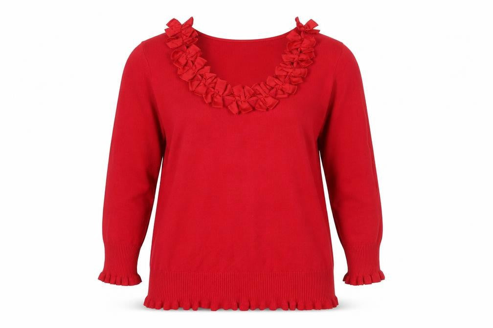 Womens UK Size 12 Marks and Spencer Red Tunic Blouse
