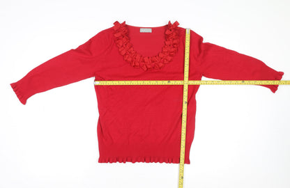 Womens UK Size 12 Marks and Spencer Red Tunic Blouse