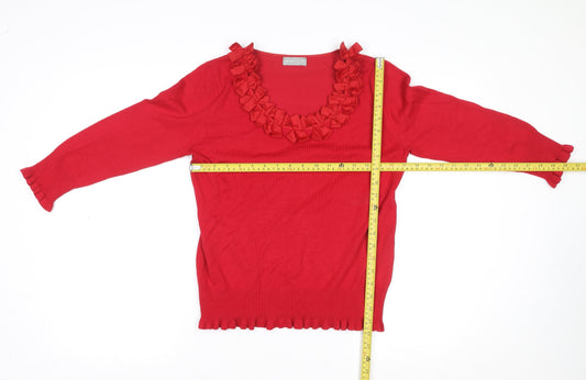 Womens UK Size 12 Marks and Spencer Red Tunic Blouse