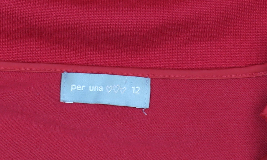 Womens UK Size 12 Marks and Spencer Red Tunic Blouse