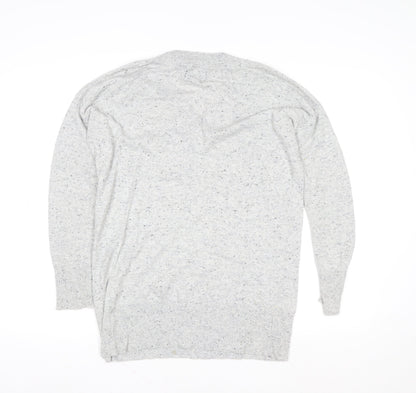 Superdry Women's Grey V-Neck Pullover Jumper XS Wool Blend