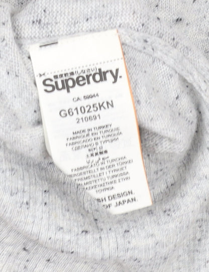 Superdry Women's Grey V-Neck Pullover Jumper XS Wool Blend