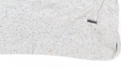 Superdry Women's Grey V-Neck Pullover Jumper XS Wool Blend