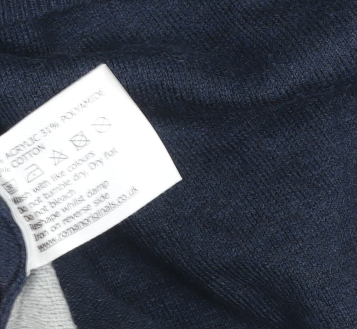 Womens UK Size 16 Roman Blue Tunic Blouse