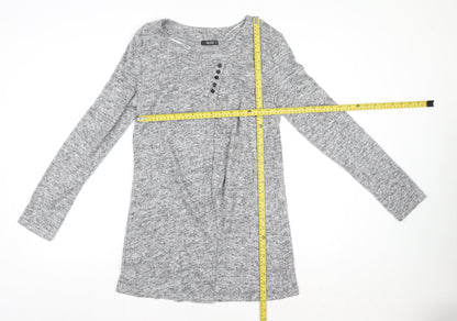 Womens UK Size 12 Quiz Grey Jersey T-Shirt