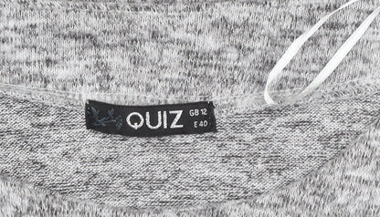 Womens UK Size 12 Quiz Grey Jersey T-Shirt
