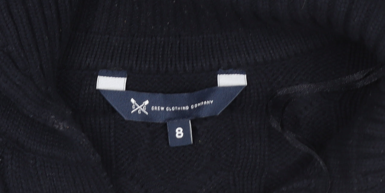 Crew Clothing Company Men's Blue Collared Cable-Knit Jumper Size M