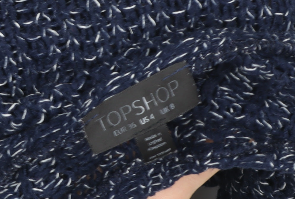 Womens UK Size 8 Topshop Blue Basic Blouse