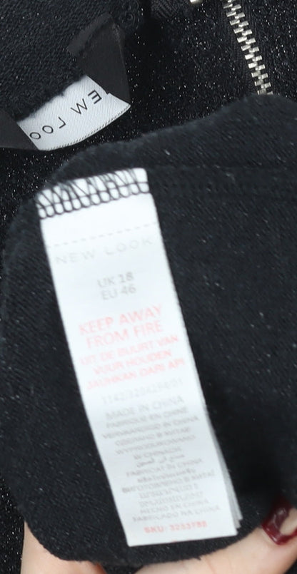 Womens UK Size 18 New Look Black Basic Blouse