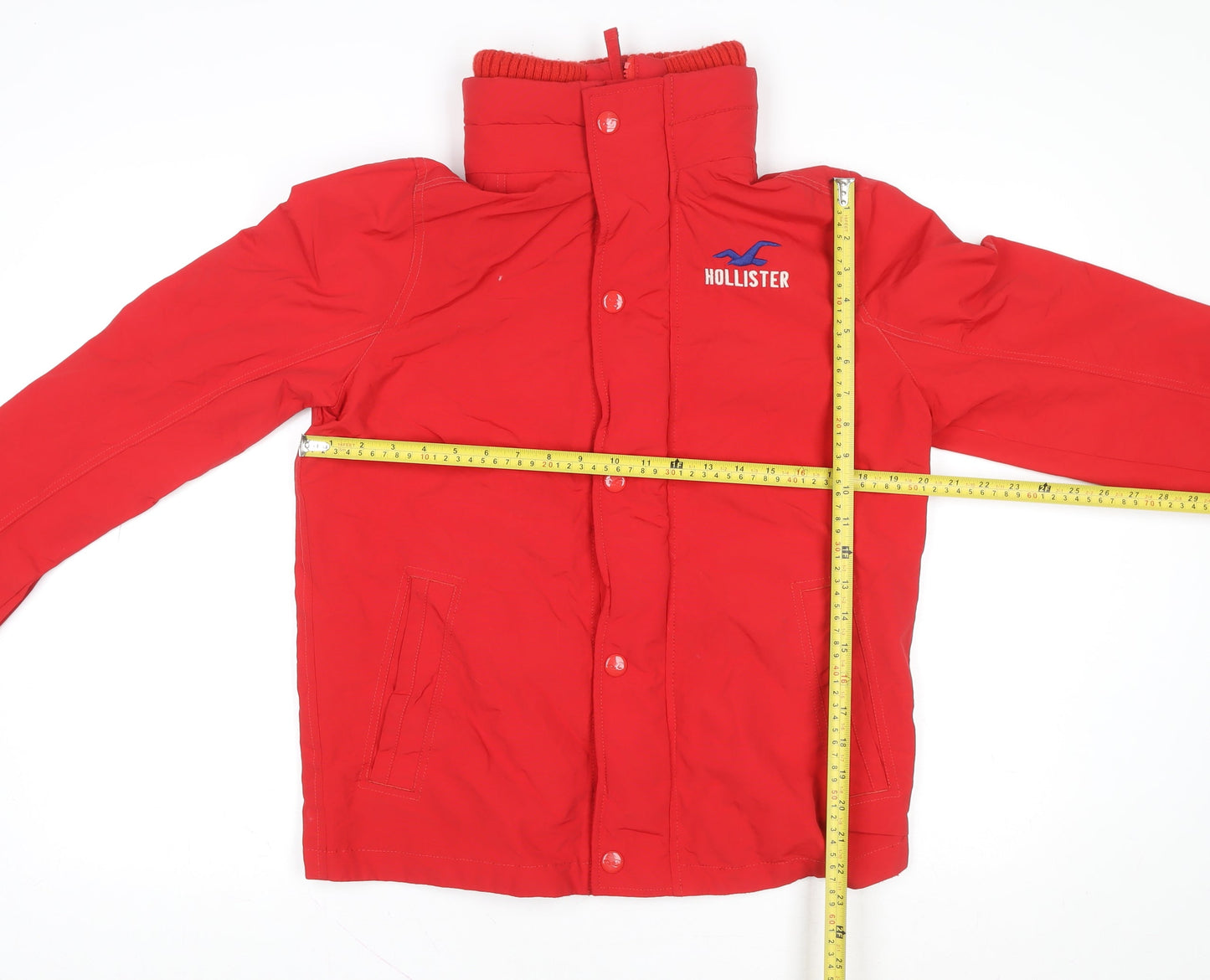 Mens UK Size M Hollister Red Puffer Jacket